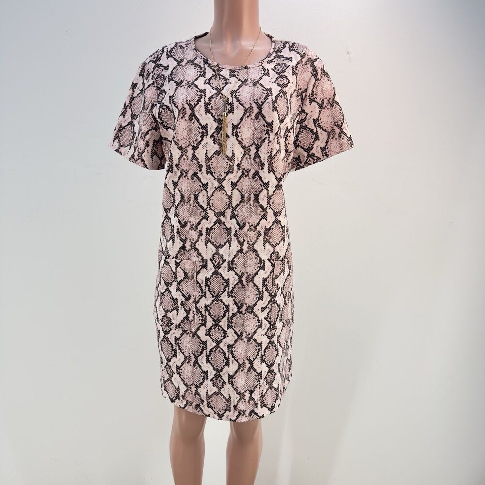 Michael Kors Snakeskin Print Dress Womens XL Short Sleeve - Picture 4 of 17
